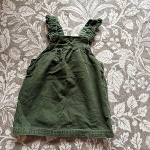 Carter's Olive Green Corduroy Pinafore Skirt Dress